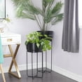 thumbnail image 2 of CosmoLiving by Cosmopolitan 31", 25"H Black Metal Planter with Removable Stand (2 Count), 2 of 11