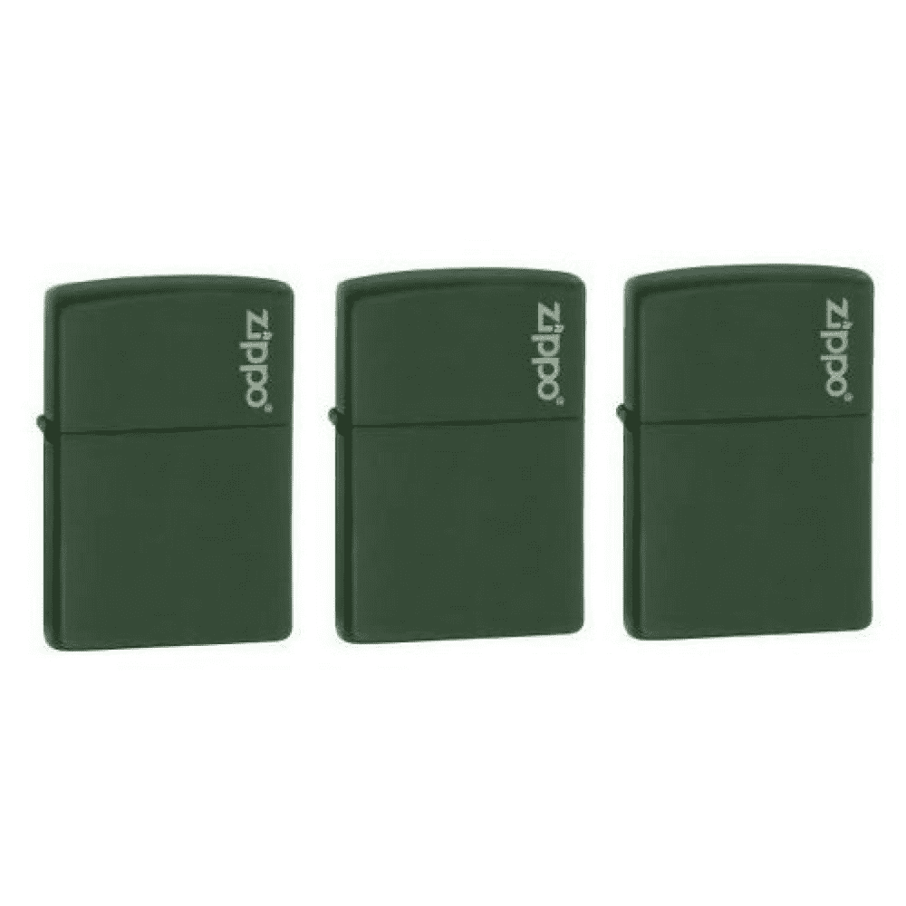 Zippo Green Matte, Zippo Logo (Pack of 3)
