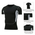 thumbnail image 3 of Men's Long Sleeve Compression Shirts, Stretch Sports Tights Short/Long Sleeves Sports Baselayer T-Shirts Tops, Athletic Workout Shirt, 3 of 5