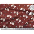 thumbnail image 3 of Soimoi Tissu Crêpe polyester Rouge Imprimé Vélo & Floral au Mètre 42 Pouces de Large, 3 of 5