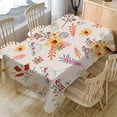 thumbnail image 3 of Linen Pattern Tablecloth Home Decoration Red Floral Antiskid 140*140 Fashion Fade-Resistant Oil-Resistant Desk Colth, 3 of 9