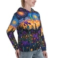 thumbnail image 6 of Daiia Cosmic Irises At Twilight Pattern Women's Fashion Hoodies & Sweatshirts with Kangaroo Pocket Hooded Sweatshirt with Eye-catching Drawstrings-Small, 6 of 7