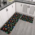 thumbnail image 2 of Game Controller Black Pattern Anti Fatigue Kitchen Rugs Set Of 2, Non Slip Washable Decorative Floor Mats for Kitchen Sink Laundry, 17"x30" and 17"x47", 2 of 5