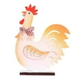 thumbnail image 3 of Fiaya Women Easter Wood Chicken Ornament, 1Pc Rustic Tabletop Decor Chicken Statue, Vintage Cock Hen Animal Sculpture for Home Table Office Farmhouse, 6.3x6.3inch (Yellow), 3 of 3