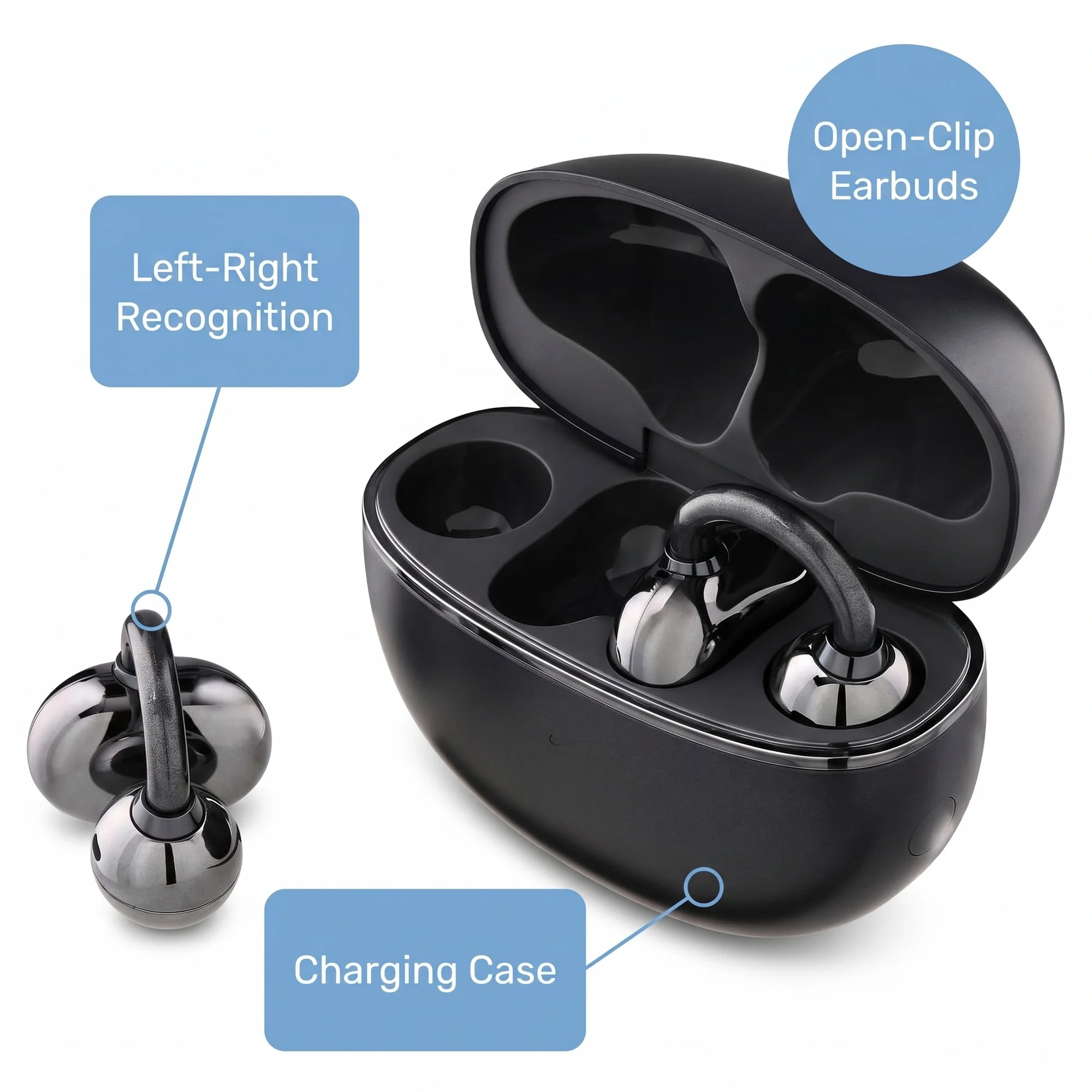 Auriculares inalámbricos de clip abierto onn Nebulode Pro, negro 3