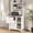 White, variant on Black Vertical Filing Cabinet with Book Shelves, Lock & Charging Station, Printer Stand
