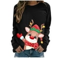 thumbnail image 1 of Chandail en Molleton de Noël pour Femmes Imprimé de Vacances Chandail Col Rond Cardigan à Capuche Mode Veste Mi-Longue Fermeture Extérieure Manches Longues Chandail de Noël, 1 of 7