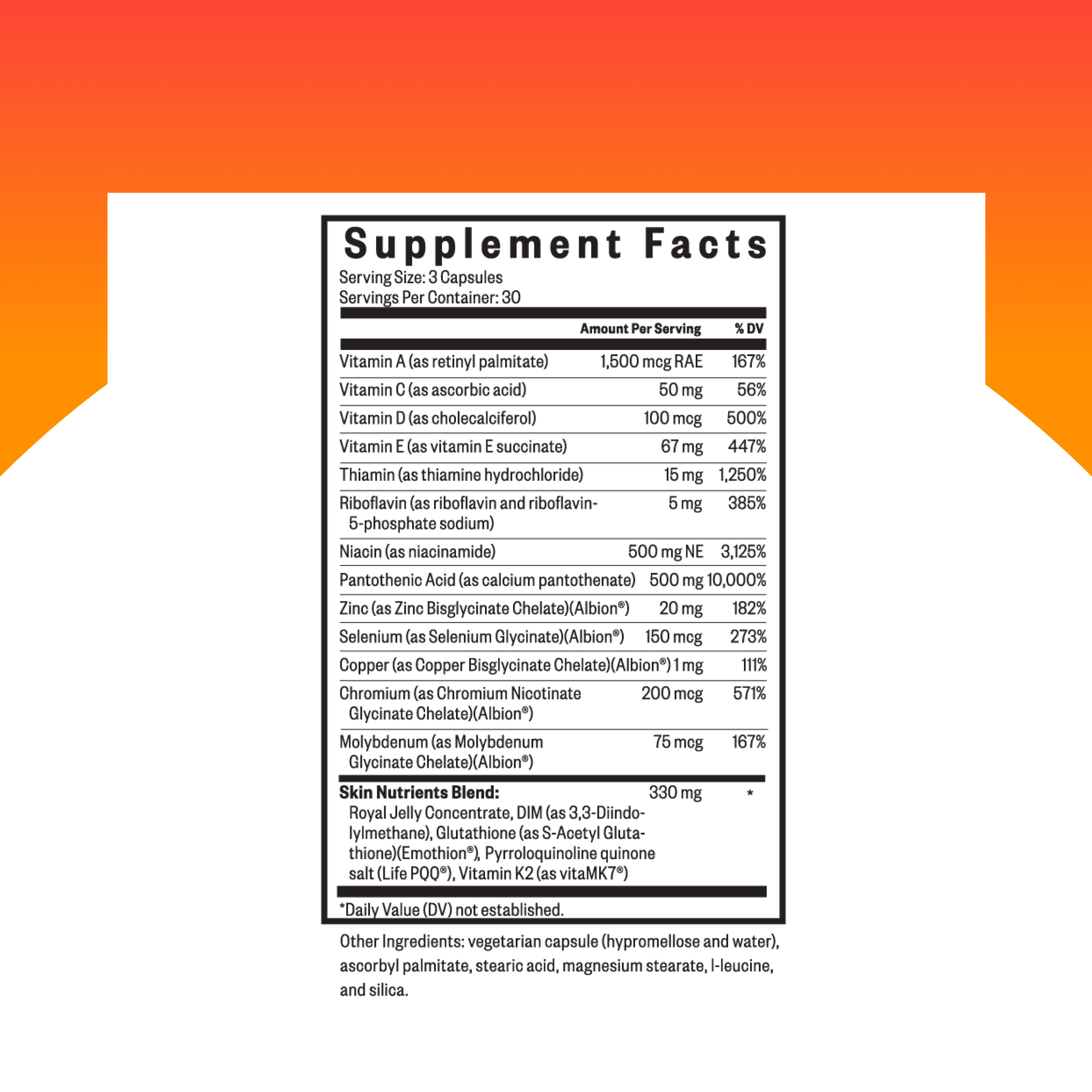 Seeking Health Skin Nutrients, with Vitamins A and E, Antioxidant Support, Royal Jelly, Multivitamin Support for Healthy Skin (90 Capsules)*
