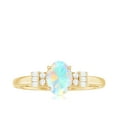 thumbnail image 4 of Rosec Jewels Ethiopian Opal Engagement Ring for Women - Natural Opal Diamond Ring - 5X7 mm Oval - AAA Quality, 18K Yellow Gold, US 11.00, 4 of 10