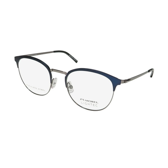 NEW LIGHTEC 30194L WOMENS/LADIES OVERSIZED FULL-RIM NAVY / GUNMETAL / BLACK FRAME DEMO LENSES 51-20-145 SPRING HINGES EYEGLASSES/EYEWEAR