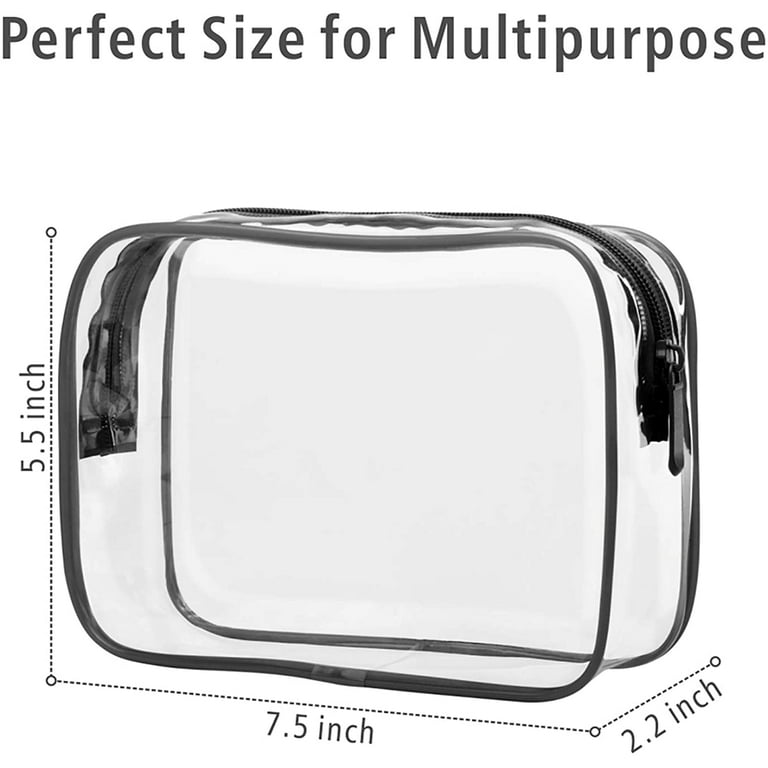 WANDF TSA Approved Clear Travel Toiletry Bag PVC Makeup Bag