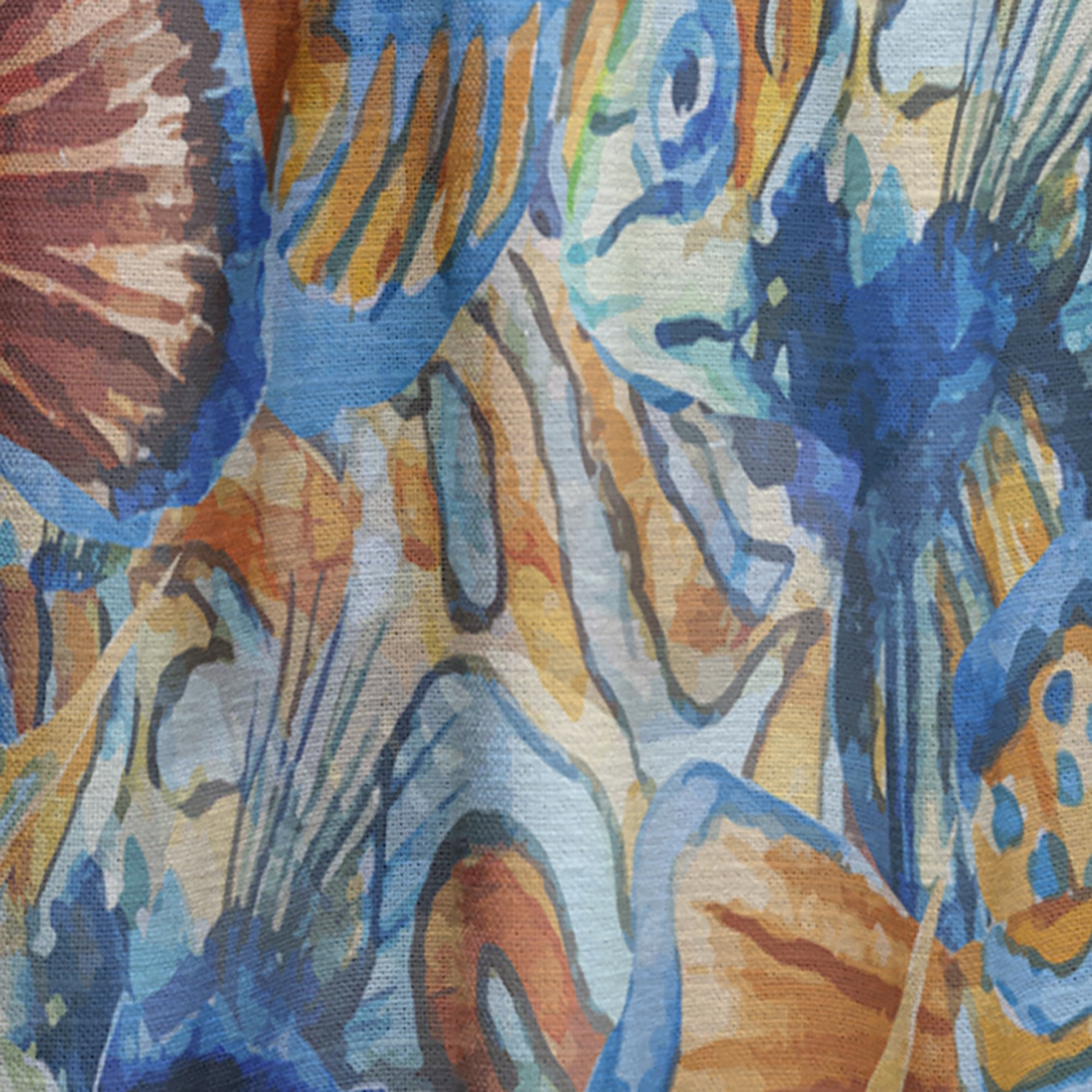 Designart 'Blue and Orange Fishes' Animals Curtain Panel