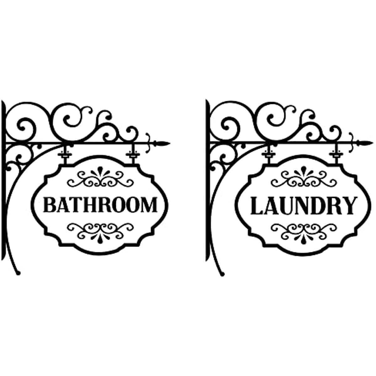 2pcs PVC Wall Stickers Laundry and Bathroom Cute Bathroom Door Stickers