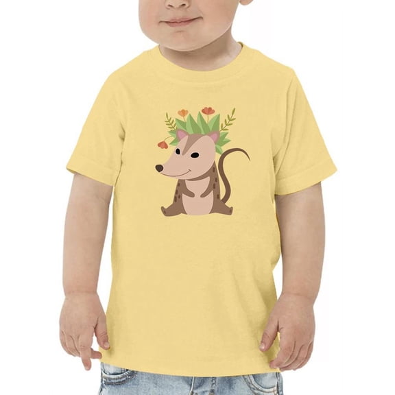 Flower Wreath Opossum T-Shirt Toddler -Image by Shutterstock,  4 Toddler