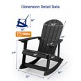 thumbnail image 4 of YEFU Outdoor Rocking Chair,Adirondack Rocking Chair,Patio Rocker Chair with Wide Back,Oversized Rocker Chair Look Like Real Wood, for Lawn, Porch, Backyard, Indoor and Garden(Black), 4 of 4