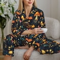 thumbnail image 6 of Fotbe Colorful Plants Mushroom Pattern Long Sleeve Pajama Set for Women,Sleepwear Set,2-piece Loungewear Set,Soft PJs Comfy Nightwear with Pockets -Large, 6 of 7