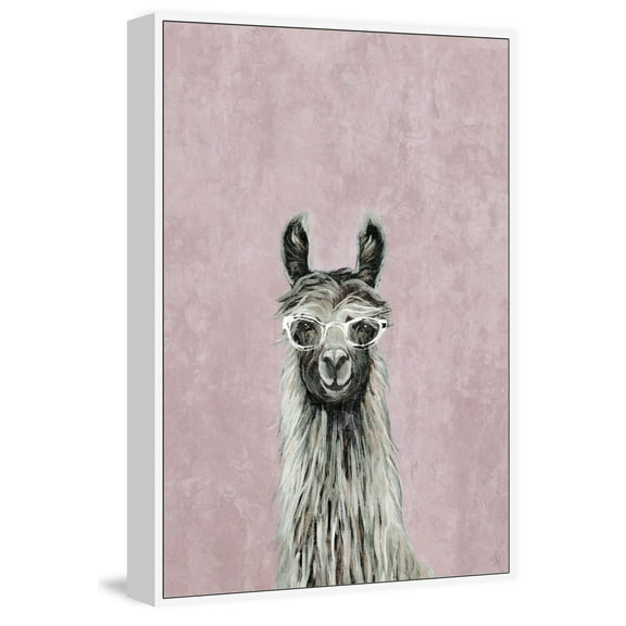 Hello There Llama Floater Framed Painting Print on Canvas