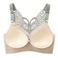 thumbnail image 3 of zuwimk Bras for Women,Women Seamless Wired Deep V Plunge Invisible Backless Bras Gray,3XL, 3 of 5