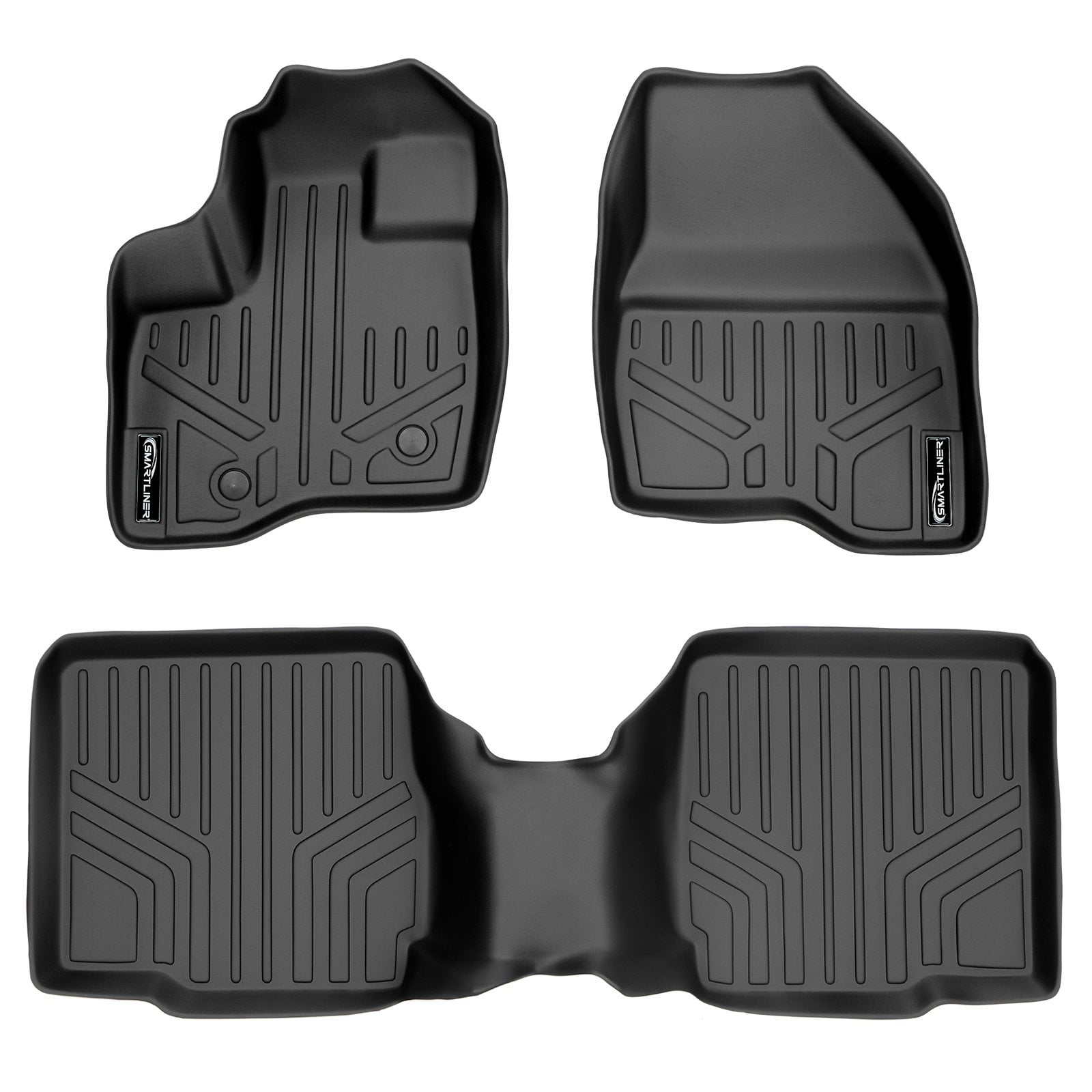 MAXLINER Floor Mats 2 Row Liner Set Tan for 2011-2014 Ford Explorer Without 2nd Row Center Console 