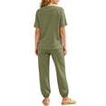 thumbnail image 5 of WRKEKC Girls Athletic Sets Printed Round Neck Short Sleeve T Shirt and Pocket Long Pants Set for 5-14 Years, 5 of 7