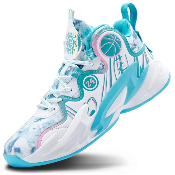 Bolognifi Men Basketball Shose Breathable Fashion Sneakers Non Slip Sport Shoes - WHITE_6.5