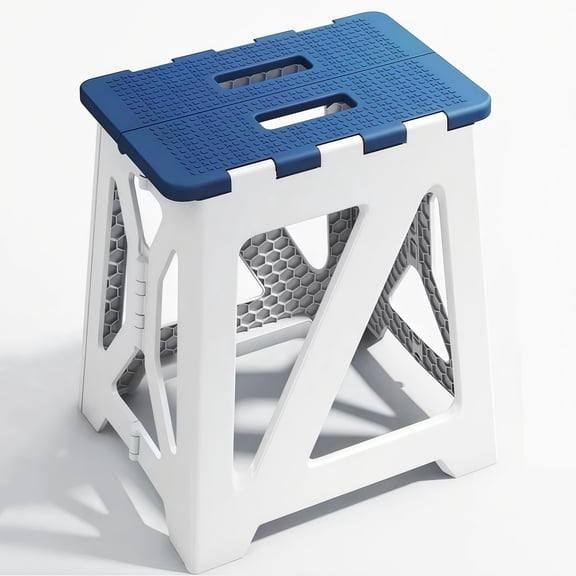 Foldable Bath Shower Safety Chair Seat Blue, Foldable and Anti-Slip Bench Bathtub Stool for Elderly or Seniors (Foldable Shower Chair 15.7" H Blue Seat Size 12.4" x 8.3“)