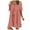 Red, variant on Fesfesfes Womens Dress Solid Color V Neck Spring Tunic Dress Loose Casual Short Sleeve Vacation Beach Dress