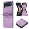 thumbnail image 1 of ELEHOLD Leather Case for Samsung Galaxy Z Flip3,Shockproof Premium PU Leather Emboosed Pattern Slim Lightweight Anti-Scratch Case Cover for Samsung Z Flip3,Purple, 1 of 8
