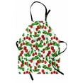 thumbnail image 1 of Fruits Apron, Summer Vibes with Strawberry Branch Garden Leaf Nature Joyful Season Print, Unisex Kitchen Bib with Adjustable Neck for Cooking Gardening, Adult Size, Red Fern Green White, by Ambesonne, 1 of 4
