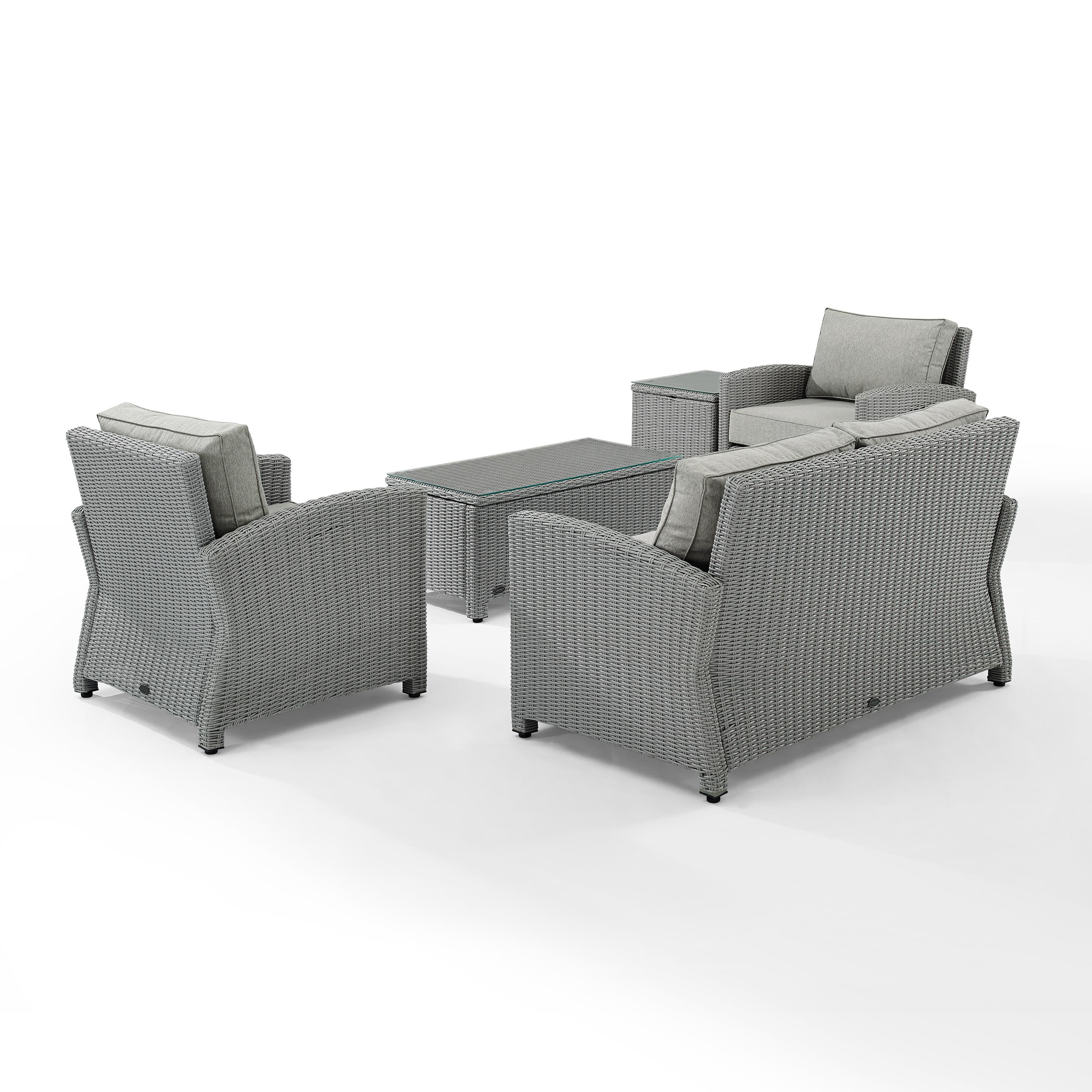 Crosley Bradenton 5 Piece Wicker Patio Sofa Set in Gray - image 3 of 7