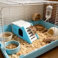 thumbnail image 4 of Small Animal Hideout With Climbing Ramp Ventilated Design For Hamsters Gerbils Mice Cage AccessoryBlue-17X9Cm, 4 of 5