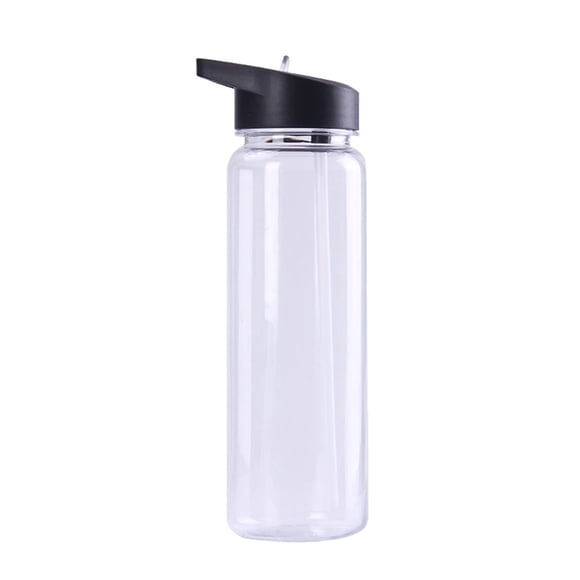 Lefu 25 OZ Sports Water Bottle with Straw Lid Portable Shatterproof Co-polyester Thermos Bottles Reusable Leak Proof Flask for Sports Gym (Black)