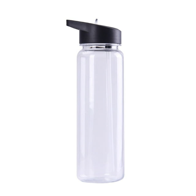 BUYISI Bouteille d'Eau avec Couvercle à Paille, Mug Portable Étanche 750ML pour Pêche Randonnée Camping Noir