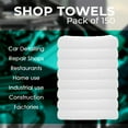 thumbnail image 7 of Avalon Towels 100% Cotton Shop Towels – 12x14 inches Super Value Pack of 150 White Cleaning Rags – Highly Absorbable and Multipurpose Towels for Automobiles, Industries, Offices and Homes, 7 of 7