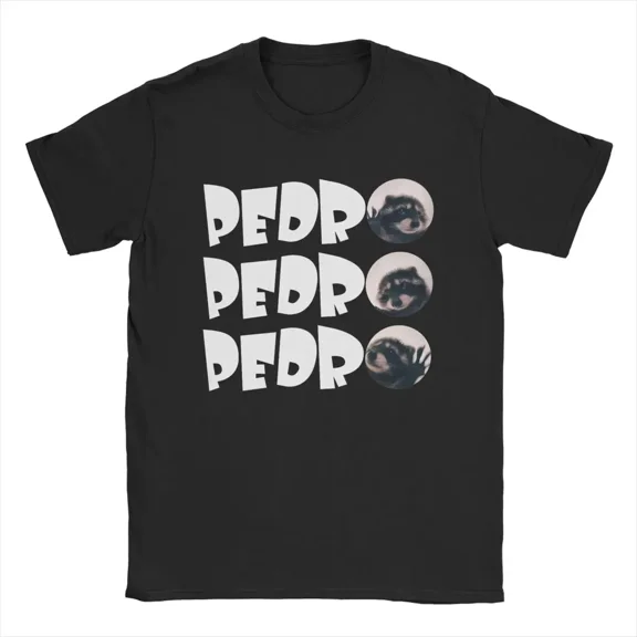 RETRO Men's T-Shirt Pedro The Dancing Raccoon Funny Cotton Tee Shirt Short Sleeve T Sh