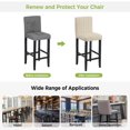 thumbnail image 5 of Boho Leaves Bar Stool Covers - Stretch Dining Chair Covers Set of 6, Farmhouse Brown Abstract Modern Stripes Bar Chair Cover Removable Counter Stool Pub Chairs Slipcovers Protectors for Kitchen/Cafe, 5 of 9