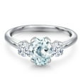 thumbnail image 3 of Gem Stone King 1.70 Ct Oval Sky Blue Aquamarine 925 Sterling Silver Ring, 3 of 6