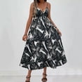 thumbnail image 3 of Vestido sin Mangas para Mujeres con Cuello en V Vestido de Moda Impreso Tropical, Correas Ajustables para Uso Casual Y Diario, 3 of 4