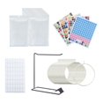 thumbnail image 3 of Organizador de herramientas de pintura de con etiquetas con 30 anillos y bolsas Bolsas de plástico de de imitación Suministros de Negro Soledad almacenamiento de cuentas, 3 of 9