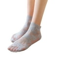 thumbnail image 3 of Uooqdmx Sheer Socks, Ruffle Socks Woman, Ankle Socks for Women, Solid Lace Socks Breathable Socks Non Slip Socks, Lace Socks (5pc), Gray One Size, 3 of 7