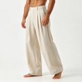thumbnail image 5 of Frnrwgo Men's Pleated Wide Leg Dress Pants, Wrinkle Resistant Straight Business Casual Trousers Relaxed Fit, 5 of 6