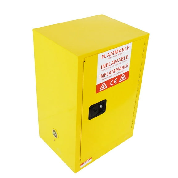 INTBUYING 12 Gallon Safety Cabinet Flammable Liquid Storage Cabinet Yellow