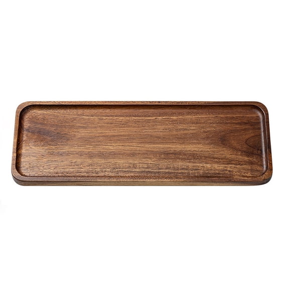 Wood Serving Tray Rectangular Single Piece for Kitchen Counter Decor and Service