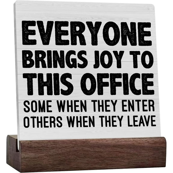 Boss Gift Office Theme Everyone Bring Joys To This Office Desk Decorative Sign Office Decor For Desk Table Shelf Ceramic Plaque With Wooden Stand
