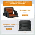 thumbnail image 4 of Slsy 25" Dual-Sided Heated Ion Stadium Seats for Bleachers with Back & Arm Support and Wide Cushion, Extra Portable 6 Reclinng Positions Bleacher Seat for Outdoor Camping Games Sports, 4 of 10