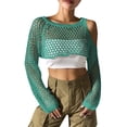 thumbnail image 7 of Women's Sexy Crop Top Ribbed Knit Cardigan With Cutout Detail, 7 of 7