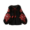 thumbnail image 3 of Blusa bordada Salvador para mujer estilo bohemio negro, 3 of 9