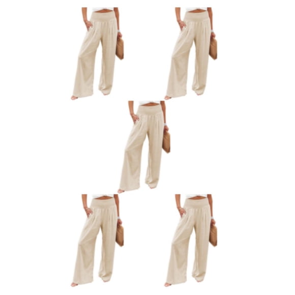 Minnieouse Verano Primavera Pantalones Color sólido Pierna ancha suelta De moda para negocios Type3 NO3