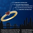 thumbnail image 2 of Gem Stone King 14K Two Tone Gold Red Garnet and Lab Grown Diamond Engagement Ring for Women | 0.76 Cttw | Heart Shape 5MM | Gemstone January Birthstone | Size 7, 2 of 6
