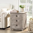 thumbnail image 4 of Joaxswe 18" Farmhouse Nightstand, 3 Drawer Wood Side Table with Charging Station for Bedroom, Living Room, Adult End Table, Rustic Oak, 4 of 9